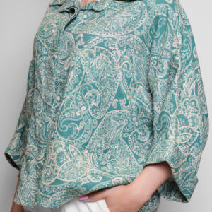 شومیز لینن طرحدار زنانه ناری مد مدل آرمیتا D2525