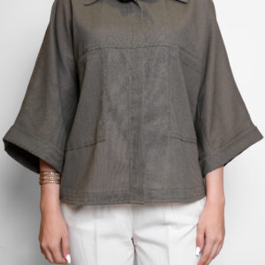 شومیز لینن ساده زنانه ناری مد مدل غزل S2523