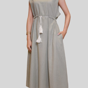 پیراهن لینن زنانه ناری مد مدل پارمیس D2523